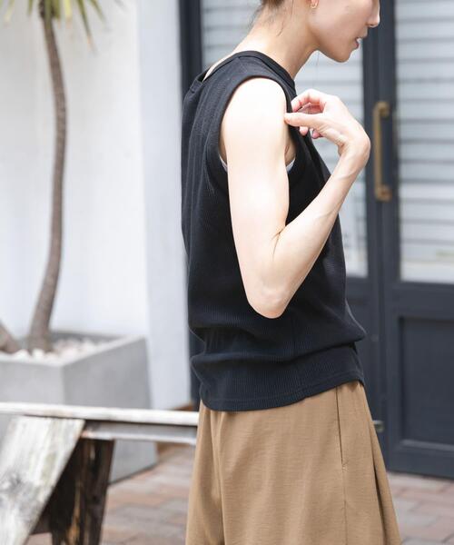 FORK&SPOON（フォークアンドスプーン）の「FORK&SPOON　ミニワッフルノースリーブTシャツ（Tシャツ/カットソー・レディース・オフホワイト/ブラック/イエロー系その他・1）」の15枚目の写真