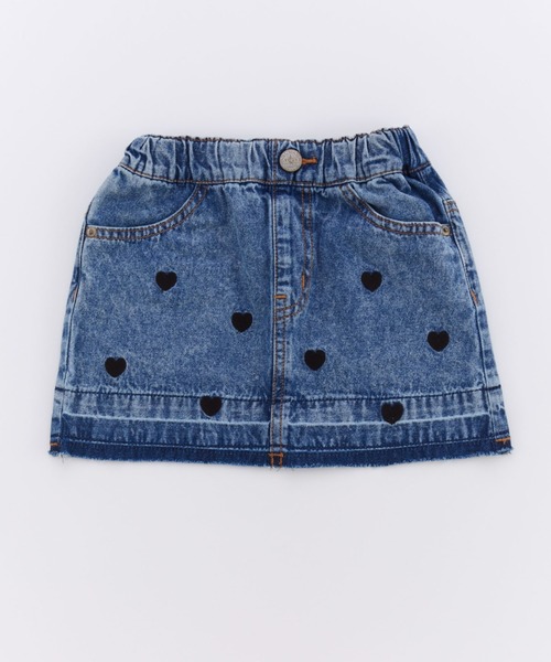 Ocean&Ground(オーシャン&グラウンド)の「ハート刺繍デニムミニスカート(デニムスカート・キッズ・ケミカルウォッシュ/ブラック・140/130/120/110/100/90)」の14枚目の写真