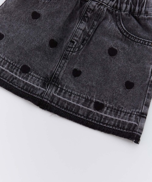 Ocean&Ground(オーシャン&グラウンド)の「ハート刺繍デニムミニスカート(デニムスカート・キッズ・ケミカルウォッシュ/ブラック・140/130/120/110/100/90)」の10枚目の写真