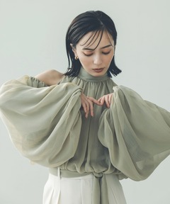 【即日発送可】anuans シフォンボリュームブラウス anuans オフショル USAGI ONLINE限定カラー】シフォンボリュームブラウス（シャツ