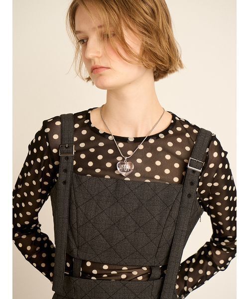 FURFUR(ファーファー)の「ロゴシアープルオーバー(Tシャツ/カットソー・レディース・ドット/ベージュ/サックスブルー/ブラック/アイボリー・F)」の6枚目の写真