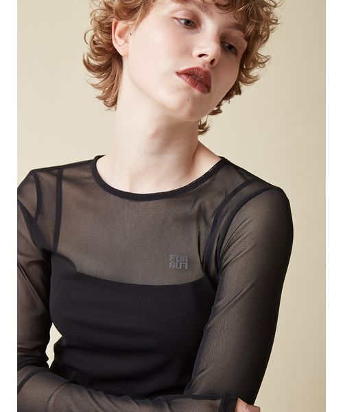 FURFUR(ファーファー)の「ロゴシアープルオーバー(Tシャツ/カットソー・レディース・ドット/ベージュ/サックスブルー/ブラック/アイボリー・F)」の17枚目の写真
