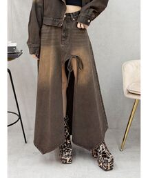 EVRIS | グラデーションスリットロングデニムスカート【セットアップ着用可能】(デニムスカート)