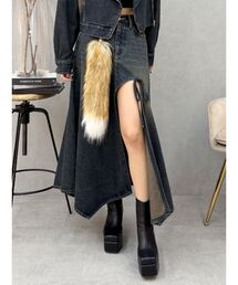 EVRIS | グラデーションスリットロングデニムスカート【セットアップ着用可能】(デニムスカート)