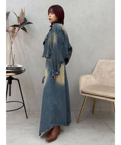 EVRIS（エヴリス）の「グラデーションスリットロングデニムスカート【セットアップ着用可能】（デニムスカート・レディース・インディゴブルー/ブラウン/ブルー・MEDIUM/SMALL）」の12枚目の写真