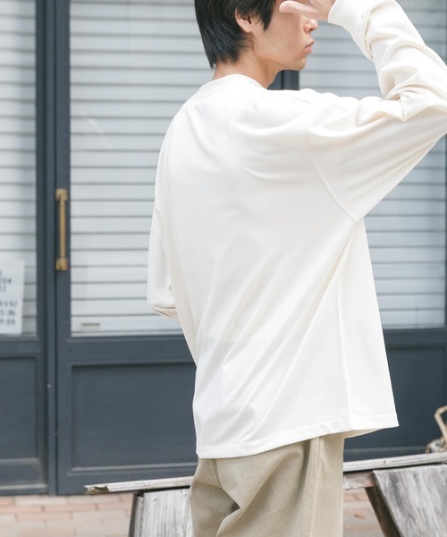 FORK&SPOON（フォークアンドスプーン）の「FORK&SPOON　CAVEジャージーロングスリーブTシャツ（Tシャツ/カットソー・メンズ・アイボリー/グレー系その他・4/5）」の17枚目の写真