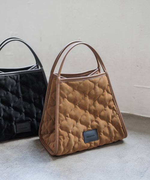 HEREIAM（ヘレイアム）の「【HEREIAM】スエードキルトミニBAG（ハンドバッグ・レディース・キャメル/ブラック・FREE）」の2枚目の写真