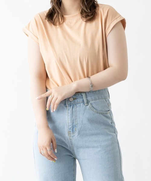mebole（メボレ）の「スクエアノースリーブトップス（Tシャツ/カットソー・レディース・ブラウン・FREE）」の3枚目の写真