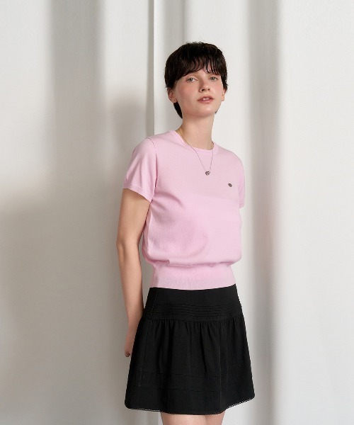 GENERAL IDEA（ジェネラルアイデア）の「GENERAL IDEA/ジェネラルアイディア tencel essential half pullover 半袖サマーニット（ニット/セーター・レディース・ブラック/ブルー/ピンク/ホワイト・S/M/L）」の4枚目の写真