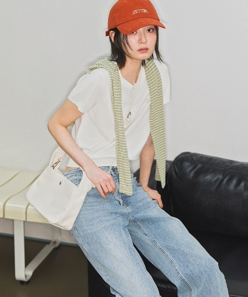 GENERAL IDEA（ジェネラルアイデア）の「GENERAL IDEA/ジェネラルアイディア tencel essential half pullover 半袖サマーニット（ニット/セーター・レディース・ブラック/ブルー/ピンク/ホワイト・S/M/L）」の8枚目の写真