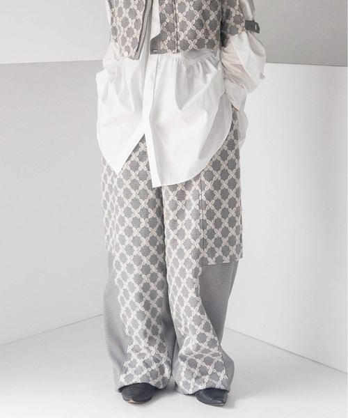 mintdesigns(ミントデザインズ)の「MIX CHECK PANTS(その他パンツ・レディース・ホワイト/ブラック・ONESIZE)」の1枚目の写真