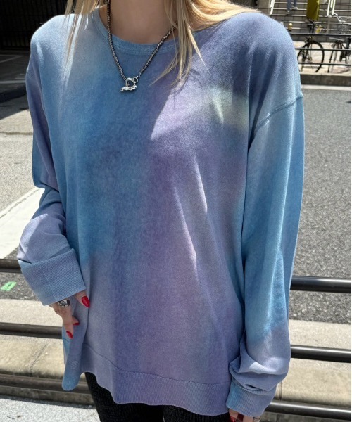DULL GRADATION PRINT KNIT TOP（Tシャツ/カットソー）｜Ameri