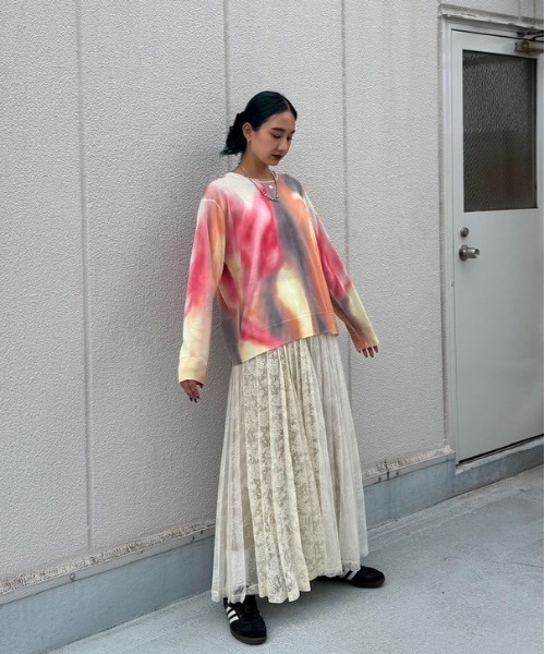 トップス DULL GRADATION PRINT KNIT TOP DULL GRADATION PRINT KNIT TOP