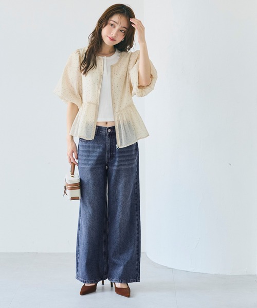 coca（coca）（コカ）の「ローライズワイドデニム（デニムパンツ・レディース・ブルー/ブラック・S/M/L）」の6枚目の写真