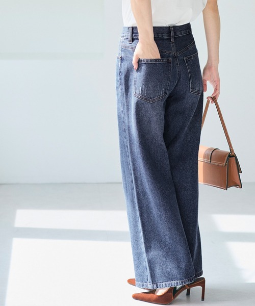 coca（coca）（コカ）の「ローライズワイドデニム（デニムパンツ・レディース・ブルー/ブラック・S/M/L）」の7枚目の写真