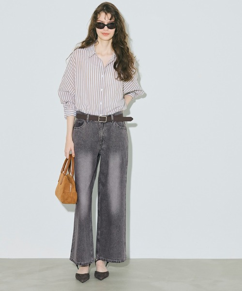 coca（coca）（コカ）の「ローライズワイドデニム（デニムパンツ・レディース・ブルー/ブラック・S/M/L）」の8枚目の写真