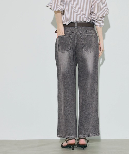 coca（coca）（コカ）の「ローライズワイドデニム（デニムパンツ・レディース・ブルー/ブラック・S/M/L）」の9枚目の写真