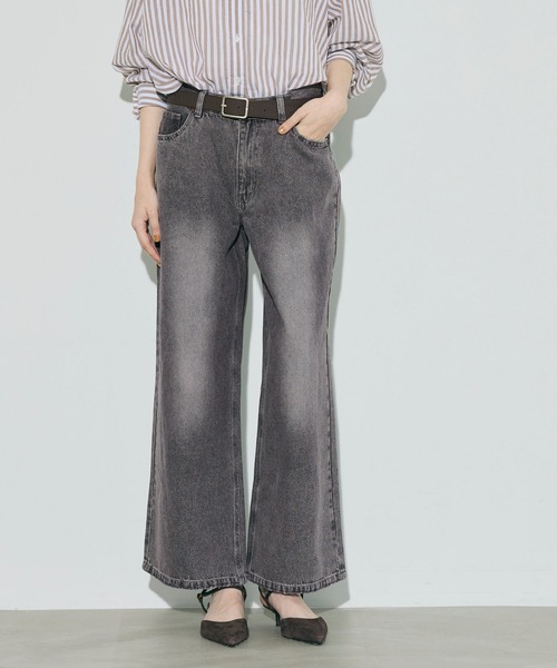 coca（coca）（コカ）の「ローライズワイドデニム（デニムパンツ・レディース・ブルー/ブラック・S/M/L）」の10枚目の写真