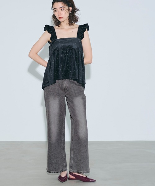 coca（coca）（コカ）の「ローライズワイドデニム（デニムパンツ・レディース・ブルー/ブラック・S/M/L）」の12枚目の写真