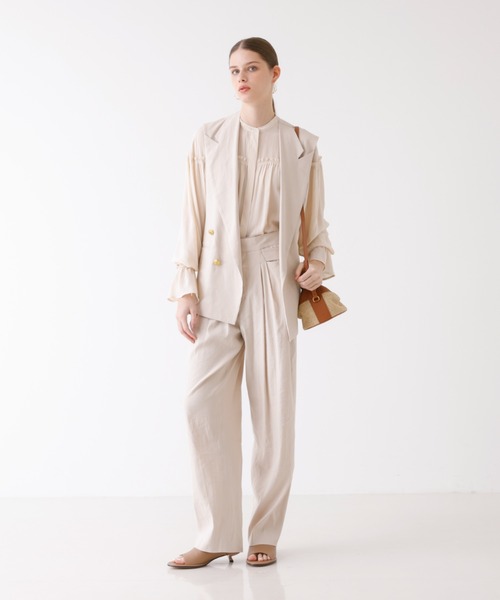 DESIGNWORKS（デザインワークス）の「ギャザーブラウス（シャツ/ブラウス・レディース・アイボリー/ピンク・38）」の4枚目の写真