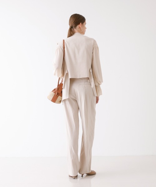 DESIGNWORKS（デザインワークス）の「ギャザーブラウス（シャツ/ブラウス・レディース・アイボリー/ピンク・38）」の6枚目の写真