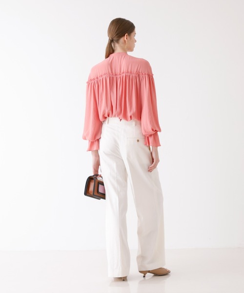 DESIGNWORKS（デザインワークス）の「ギャザーブラウス（シャツ/ブラウス・レディース・アイボリー/ピンク・38）」の11枚目の写真