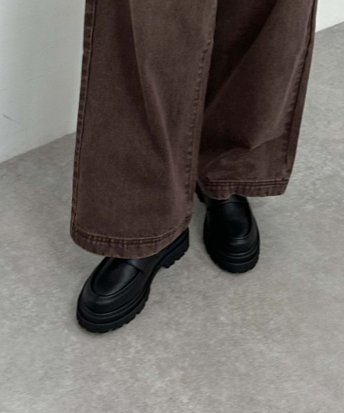 archives（アルシーヴ）の「ハラコアソート厚底ローファー（ローファー・レディース・チャコールグレー/ブラック・MEDIUM/LARGE）」の8枚目の写真