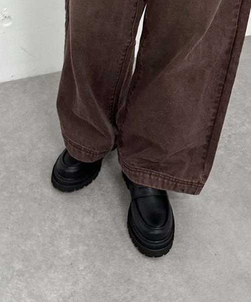 archives（アルシーヴ）の「ハラコアソート厚底ローファー（ローファー・レディース・チャコールグレー/ブラック・MEDIUM/LARGE）」の9枚目の写真