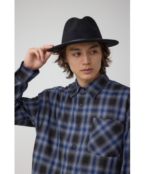 AZUL by moussy(アズールバイマウジー)の「フェルトハット(ハット・メンズ・ベージュ/ブラック・FREE)」の3枚目の写真