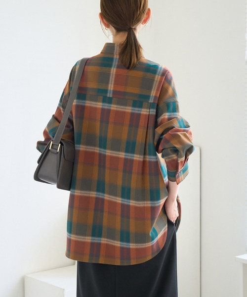 ROPE' PICNIC（ロペピクニック）の「チェックネルシャツ/リンクコーデ（シャツ/ブラウス・レディース・チャコールグレー/ブルー/オレンジ/ベージュ・FREE）」の20枚目の写真