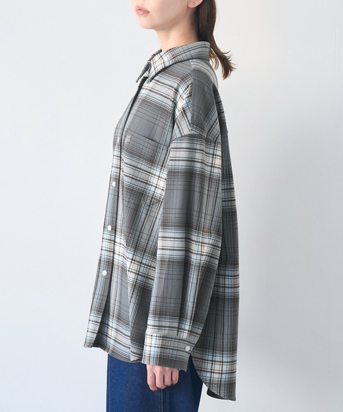 ROPE' PICNIC（ロペピクニック）の「チェックネルシャツ/リンクコーデ（シャツ/ブラウス・レディース・チャコールグレー/ブルー/オレンジ/ベージュ・FREE）」の18枚目の写真