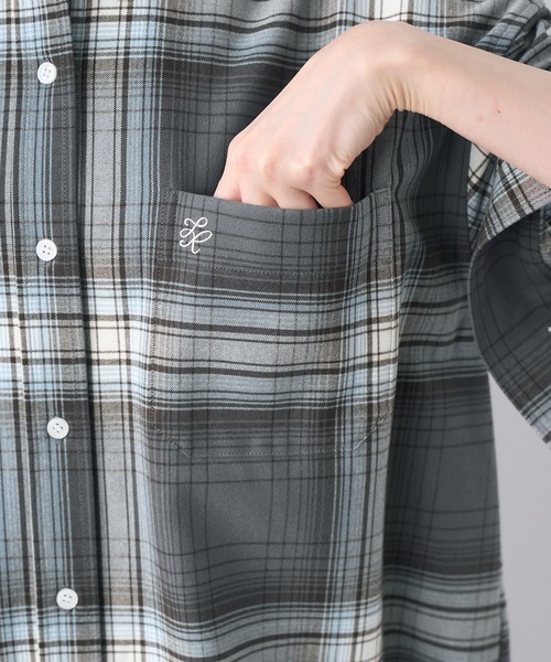 ROPE' PICNIC（ロペピクニック）の「チェックネルシャツ/リンクコーデ（シャツ/ブラウス・レディース・チャコールグレー/ブルー/オレンジ/ベージュ・FREE）」の15枚目の写真