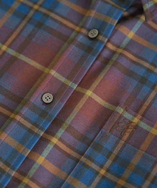 ROPE' PICNIC（ロペピクニック）の「チェックネルシャツ/リンクコーデ（シャツ/ブラウス・レディース・チャコールグレー/ブルー/オレンジ/ベージュ・FREE）」の7枚目の写真