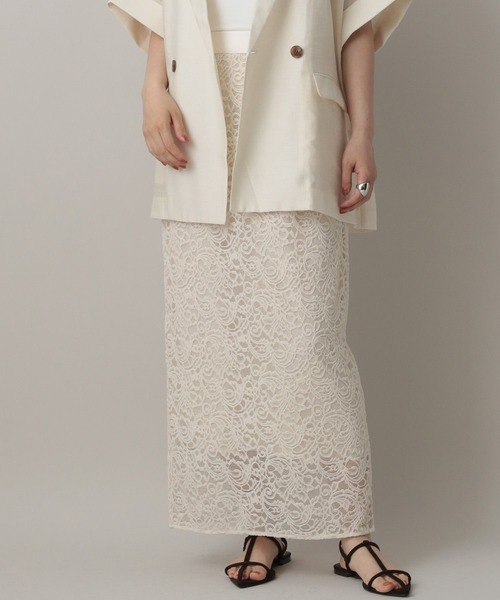 A part by(アパートバイ)の「キモウレースタイトスカート(スカート・レディース・ブラウン/アイボリー・FREE)」の9枚目の写真