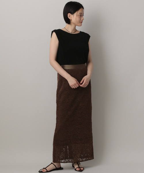 A part by(アパートバイ)の「キモウレースタイトスカート(スカート・レディース・ブラウン/アイボリー・FREE)」の4枚目の写真