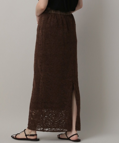 A part by(アパートバイ)の「キモウレースタイトスカート(スカート・レディース・ブラウン/アイボリー・FREE)」の6枚目の写真