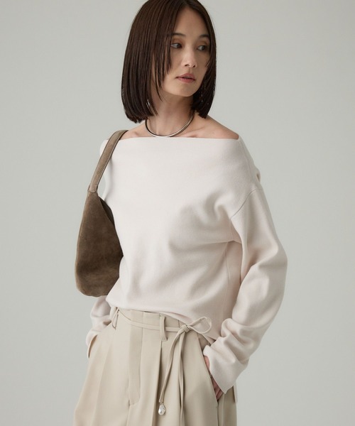 【新品】BABYLON オフショルハイゲージプルオーバー　グレー オフショルハイゲージプルオーバー（ニット/セーター）｜BABYLONE