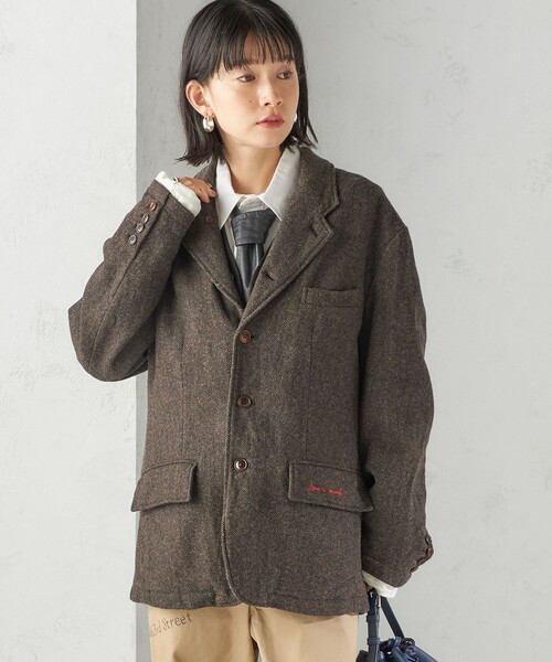 JANESMITH（ジェーンスミス）の「【SHIPS別注】Jane smith:ブリティッシュ ウール ジャケット（テーラードジャケット・レディース・ブラウン・38/36）」の2枚目の写真