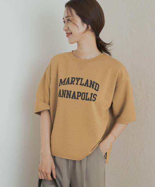 URBAN RESEARCH DOORS（アーバンリサーチドアーズ）の「速乾裏毛ロゴプルオーバー（Tシャツ/カットソー・レディース・オフホワイト/チャコールグレー/キャメル・MEDIUM）」の12枚目の写真