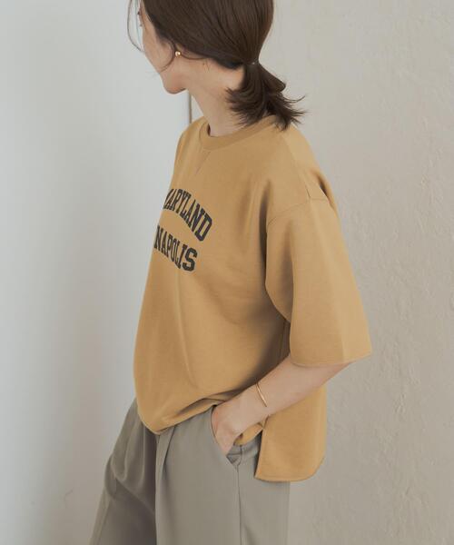 URBAN RESEARCH DOORS（アーバンリサーチドアーズ）の「速乾裏毛ロゴプルオーバー（Tシャツ/カットソー・レディース・オフホワイト/チャコールグレー/キャメル・MEDIUM）」の13枚目の写真