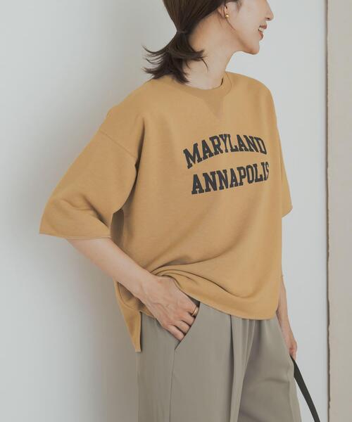 URBAN RESEARCH DOORS（アーバンリサーチドアーズ）の「速乾裏毛ロゴプルオーバー（Tシャツ/カットソー・レディース・オフホワイト/チャコールグレー/キャメル・MEDIUM）」の15枚目の写真