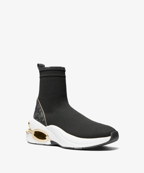 MICHAEL KORS（マイケルコース）の「TONI ストレッチニット エンパイア シグネチャーロゴ ソック スニーカー（スニーカー・レディース・ブラック・5.5/6/6.5/7/7.5）」の2枚目の写真