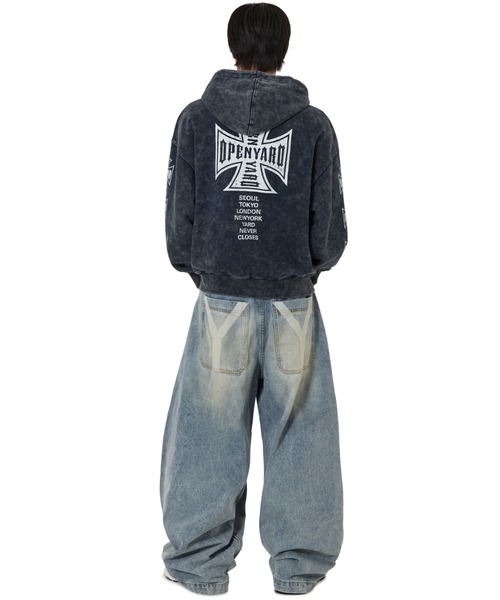OY（オーワイ）の「『OY/オーワイ』LASER WIDE VOLUME PANTS/レーザーワイドボリュームパンツ（デニムパンツ・レディース・ブルー・S/M/L）」の8枚目の写真