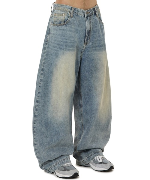 OY（オーワイ）の「『OY/オーワイ』LASER WIDE VOLUME PANTS/レーザーワイドボリュームパンツ（デニムパンツ・レディース・ブルー・S/M/L）」の3枚目の写真