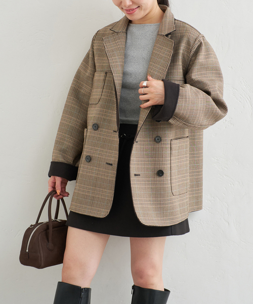 U by SPICK&SPAN（ユーバイスピックアンドスパン）の「リバーシブルオーバーダブルジャケット（その他アウター・レディース・キャメル/ブラック・36/38）」の19枚目の写真