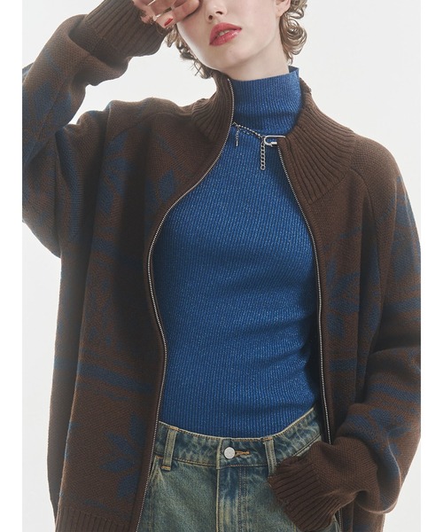 ベーシックカラーハイネックニット タートルネック（ニット