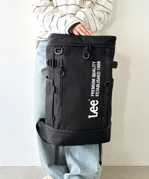 Lee（リー）の「Lee/リー 撥水 BOX リュック/デイパック/ロゴプリント/容量 約25リットル（バックパック/リュック・レディース・ブラック×ホワイト/ブラック×ブルー・FREE）」の6枚目の写真