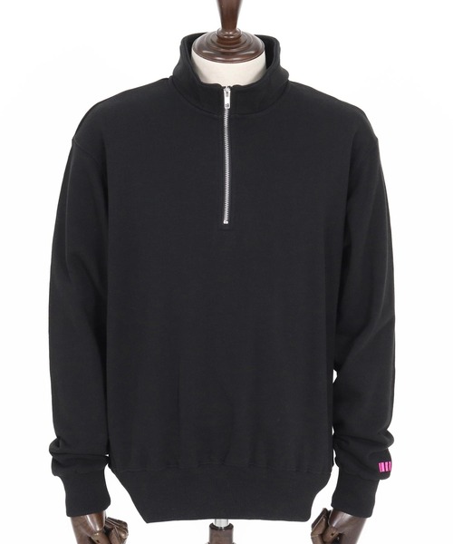 FR2 GOLF　ハーフジップニット　スウェット　プルオーバー　黒　M FR2 GOLF ハーフジップニット スウェット プルオーバー 黒 M 紳士 二重