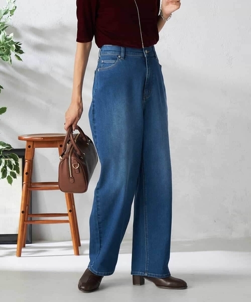 a.v.v(アーヴェヴェ)の「ストレッチカーヴィーデニムパンツ(デニムパンツ・レディース・チャコールグレー/ブルー・38/36)」の6枚目の写真