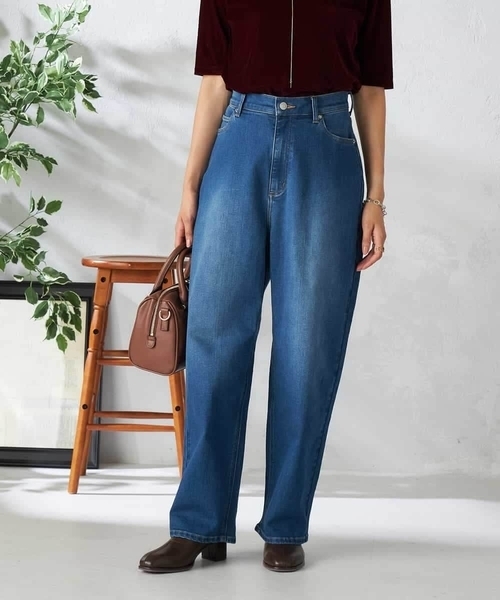 a.v.v(アーヴェヴェ)の「ストレッチカーヴィーデニムパンツ(デニムパンツ・レディース・チャコールグレー/ブルー・38/36)」の7枚目の写真